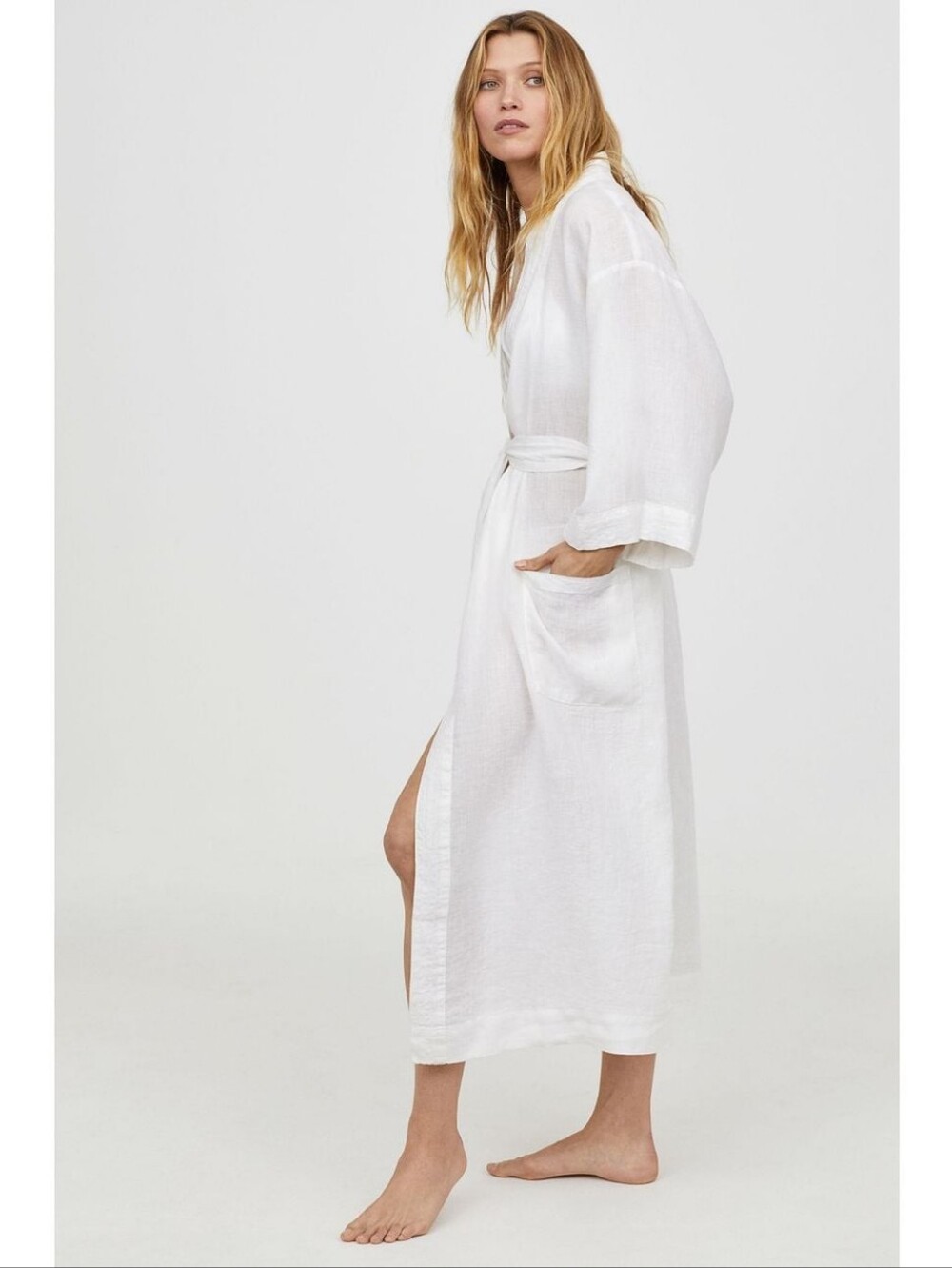 H&M Stone Washed Linen Robe - S/M - Picture 2 of 8